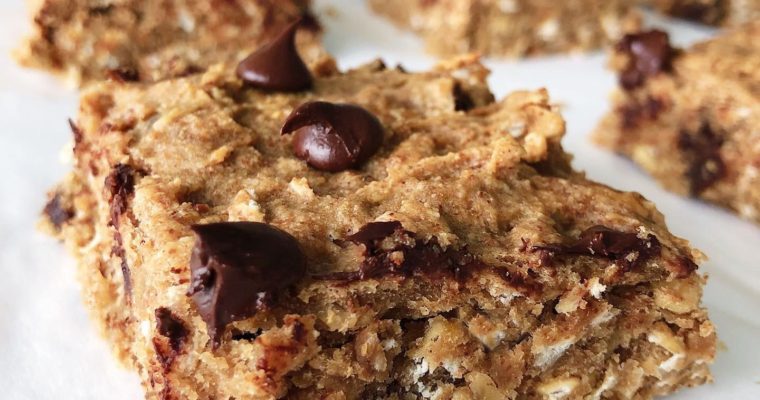 Almond Butter Chocolate Chip Oatmeal Bars