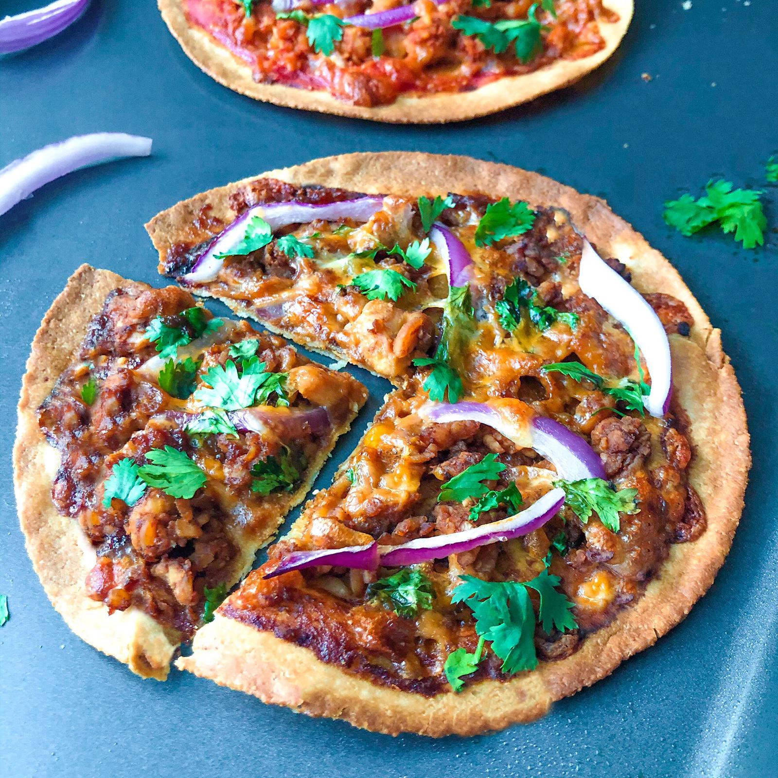 BBQ Tempeh Tortilla Pizzas Wake Up and Kale