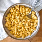 Recipe photo of butternut squash vegan mac and cheese.