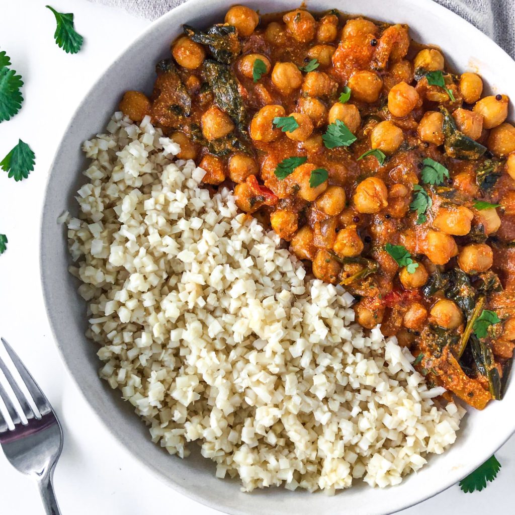 Easy chickpea curry recipe close up
