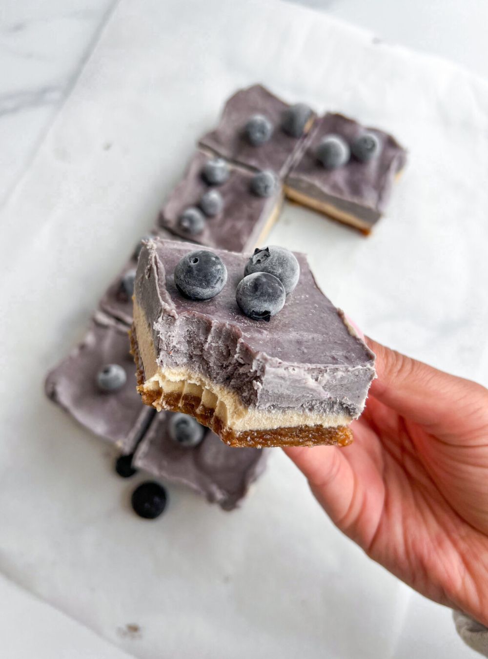No-Bake Desserts-No Bake Blueberry Cheesecake (Vegan, Gluten-Free)