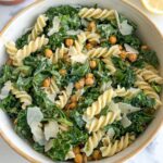 vegan kale caesar pasta salad